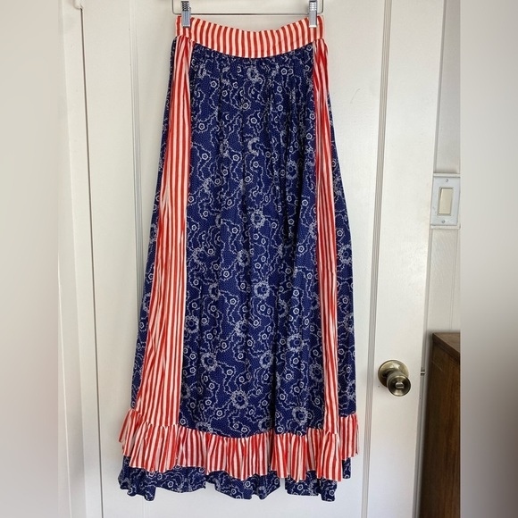Vintage Dresses & Skirts - Vintage 70s Ellen Tracy Americana Maxi Skirt